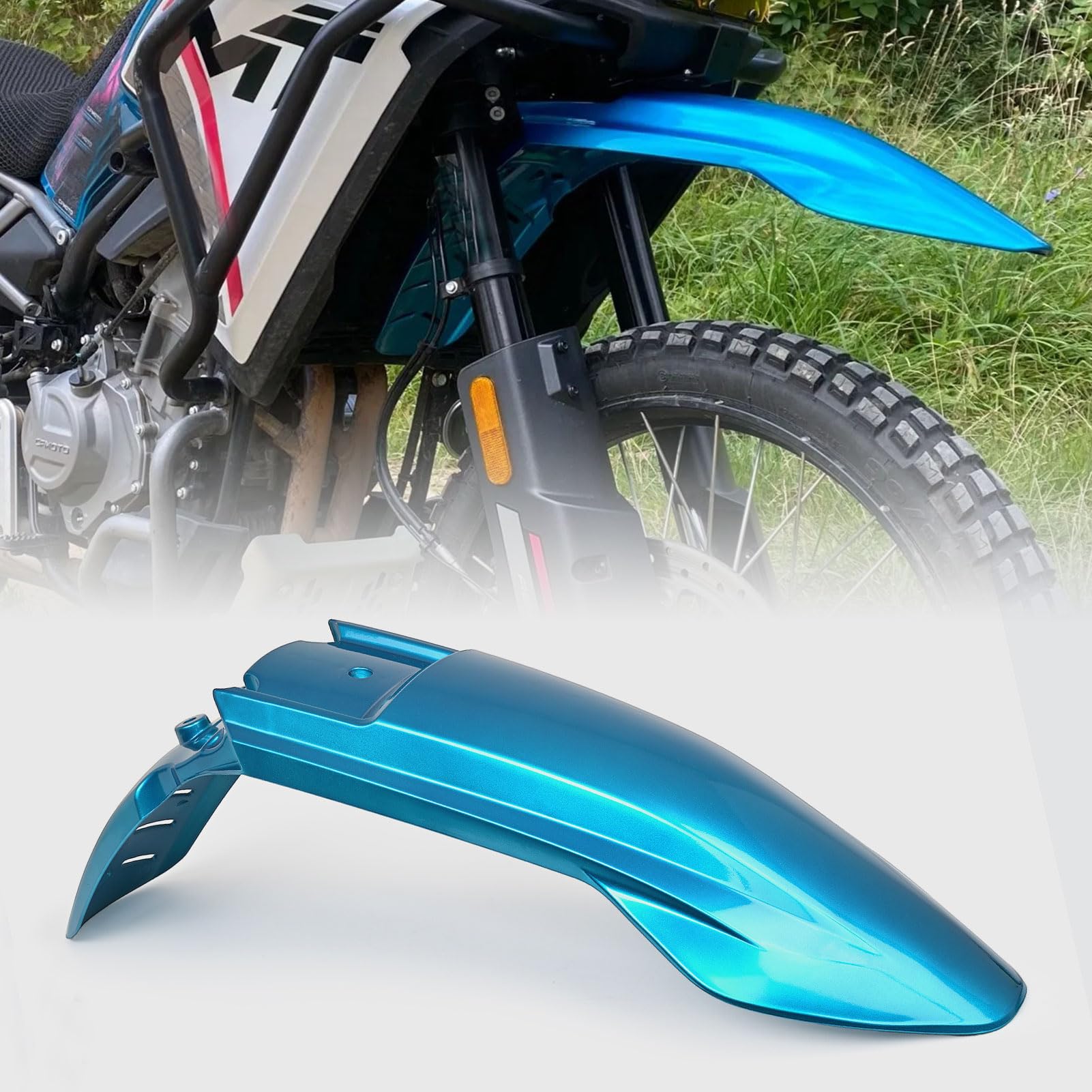 WOOGA Błotnik motocyklowy Przednia osłona błotnika, ochrona przed pryskaniem, pasuje do CF&Moto 450MT 450 MT 450-MT 2024 2025 2026 (niebieski)
