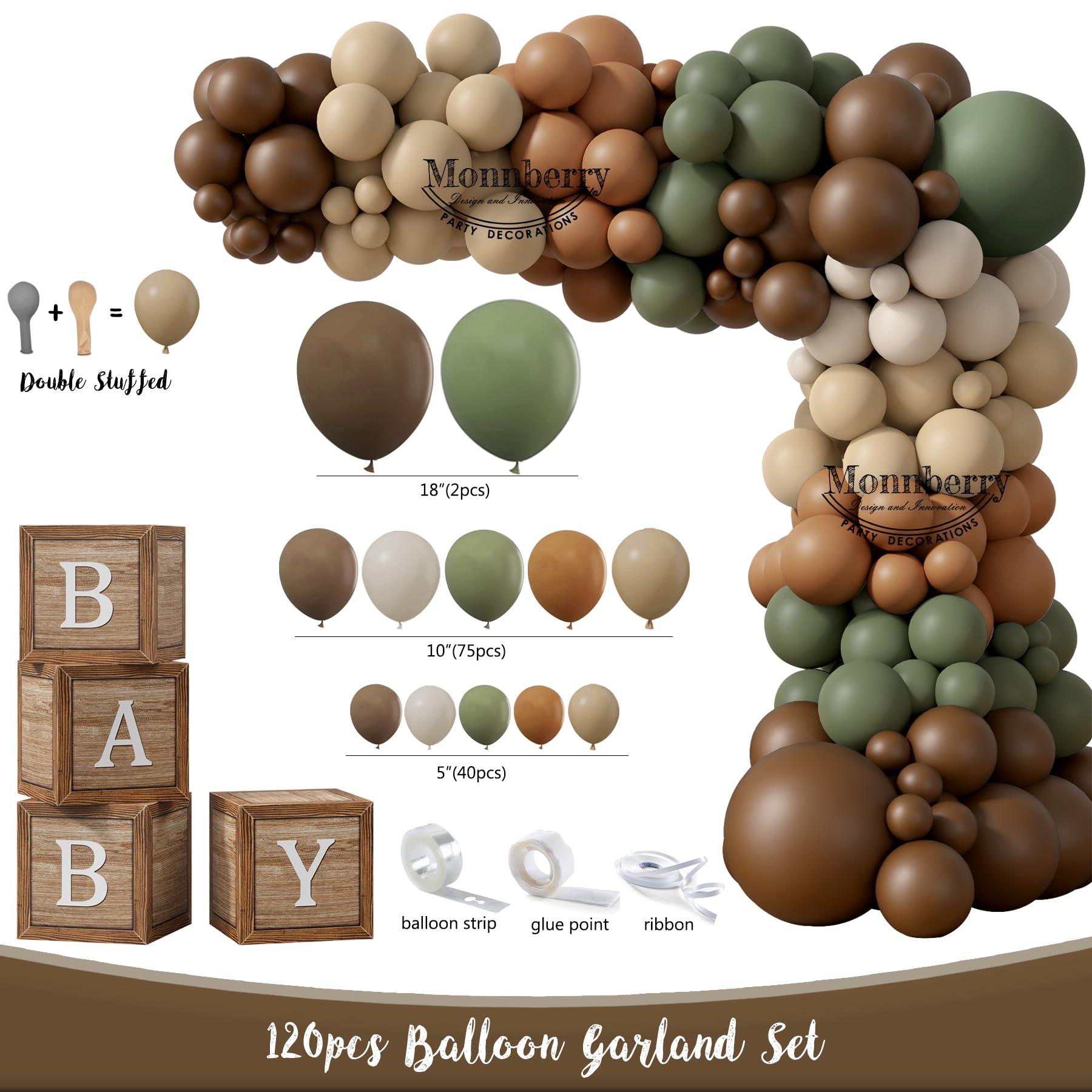 Woodland Animals Baby Shower Decoration Party Supplies, Forest Animal Neutral Gender Reveal Party Decorations, Backdrop Balloon Arch Box Mom to Be Sash Dad to Be Pin Tablecloths Cake Topper