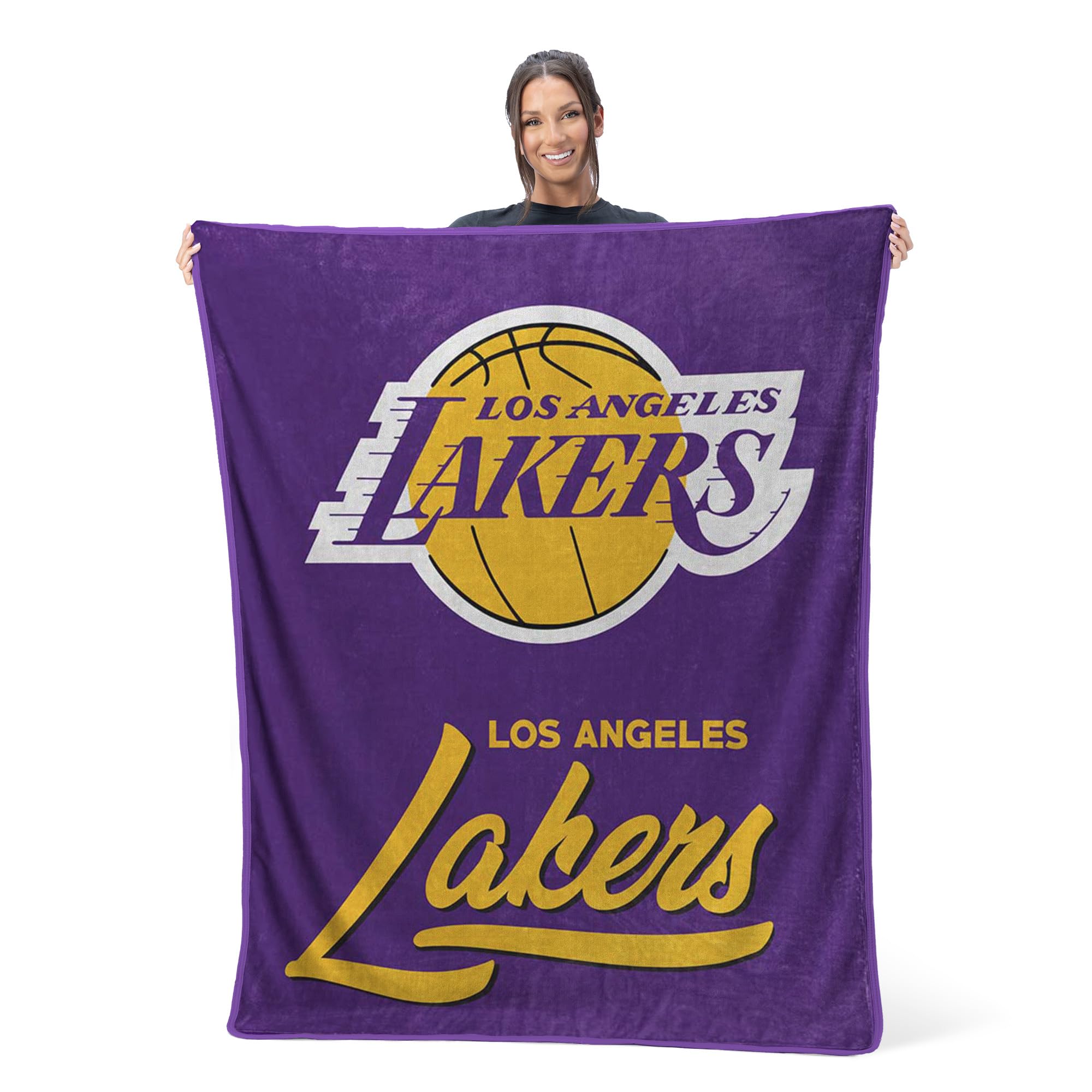 Northwest NBA Los Angeles Lakers Unisex-Adult Raschel Throw Blanket, 50