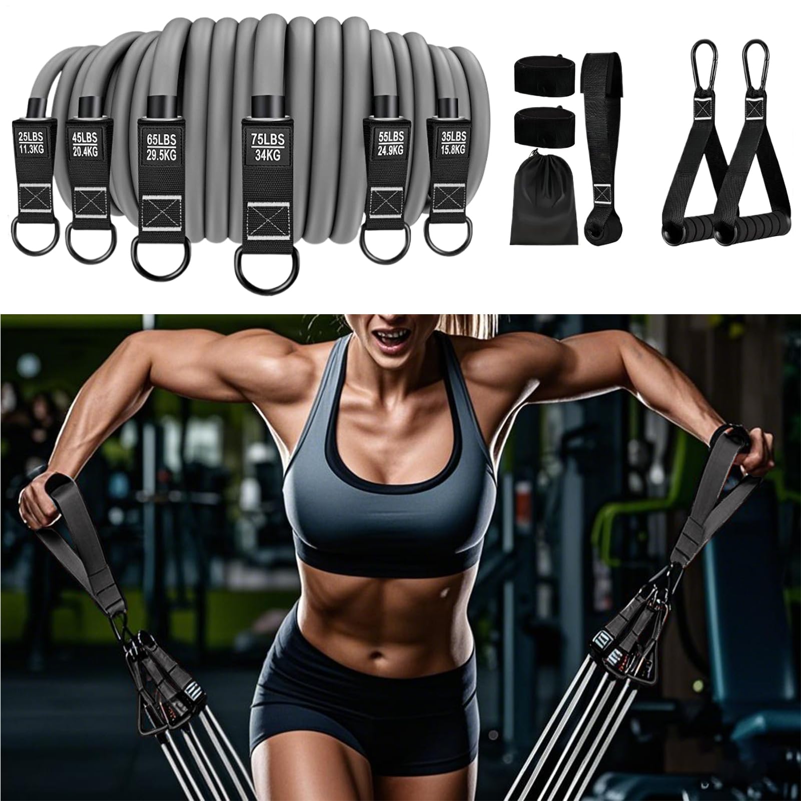 Taśmy fitness – wytrzymałe przenośne urządzenie do rozciągania z paskiem, do studia fitness, domu, na zewnątrz, do treningu siłowego, pilatesu