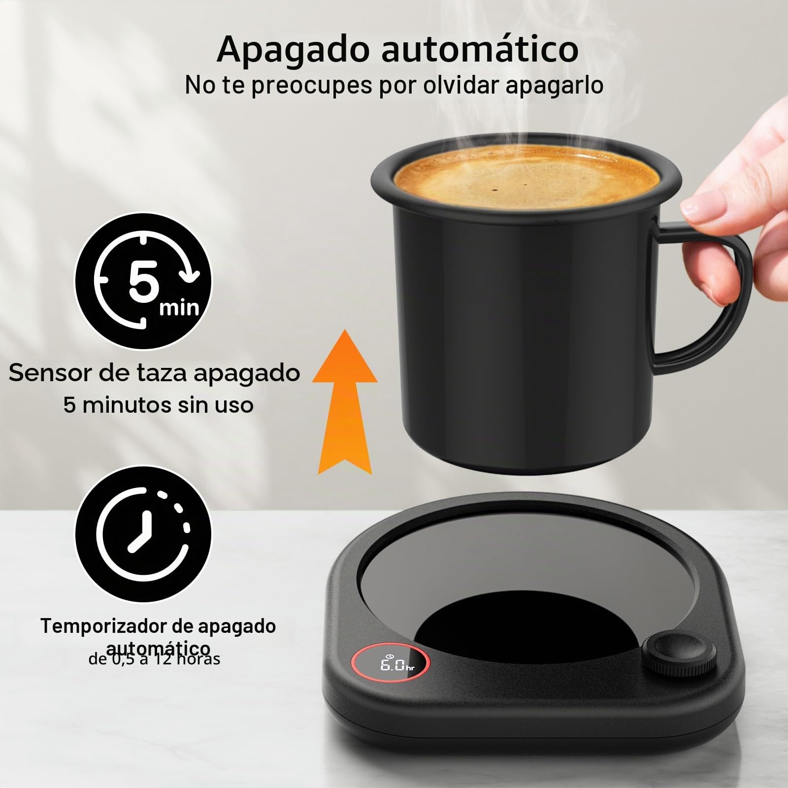 Calentador De Tazas De Café Para Escritorio, Calentador Eléctrico De Tazas Para Bebidas De Té Y Leche, Placa Calefactora Con Temporizador De Apagado Automático Y Vela De Cera, Accesorio De Regalo