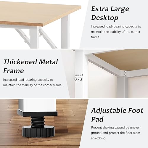 Miniatura 167 de Need AC5FB - Escritorio plegable para computadora y oficina en casa, moderno, no requiere montaje, color marrón rústico y marco negro, 39 3/8 in