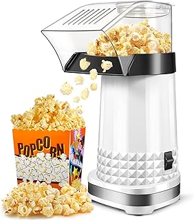 Hot Air Popper Popcorn Maker, 1200W Popcorn Machine, 4.5-Quart Air Popper for Family Movie