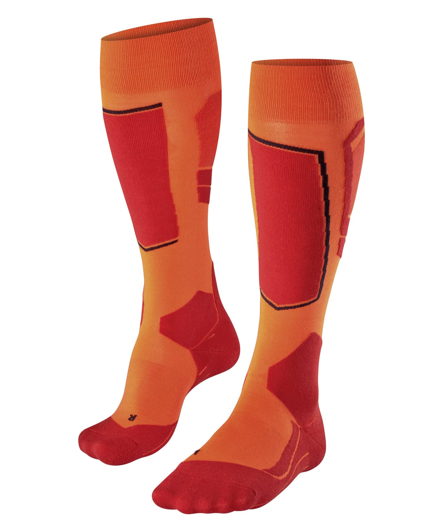 FALKE Mens Sk4 Advanced M Kh Wool Warm Thin Skiing Socks, Orange Flash 8034-O, 9.5-10.5 EU