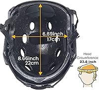 Vista 4 de ATAIRSOFT PJ Type - Casco táctico multifuncional rápido con visera, versión de gafas