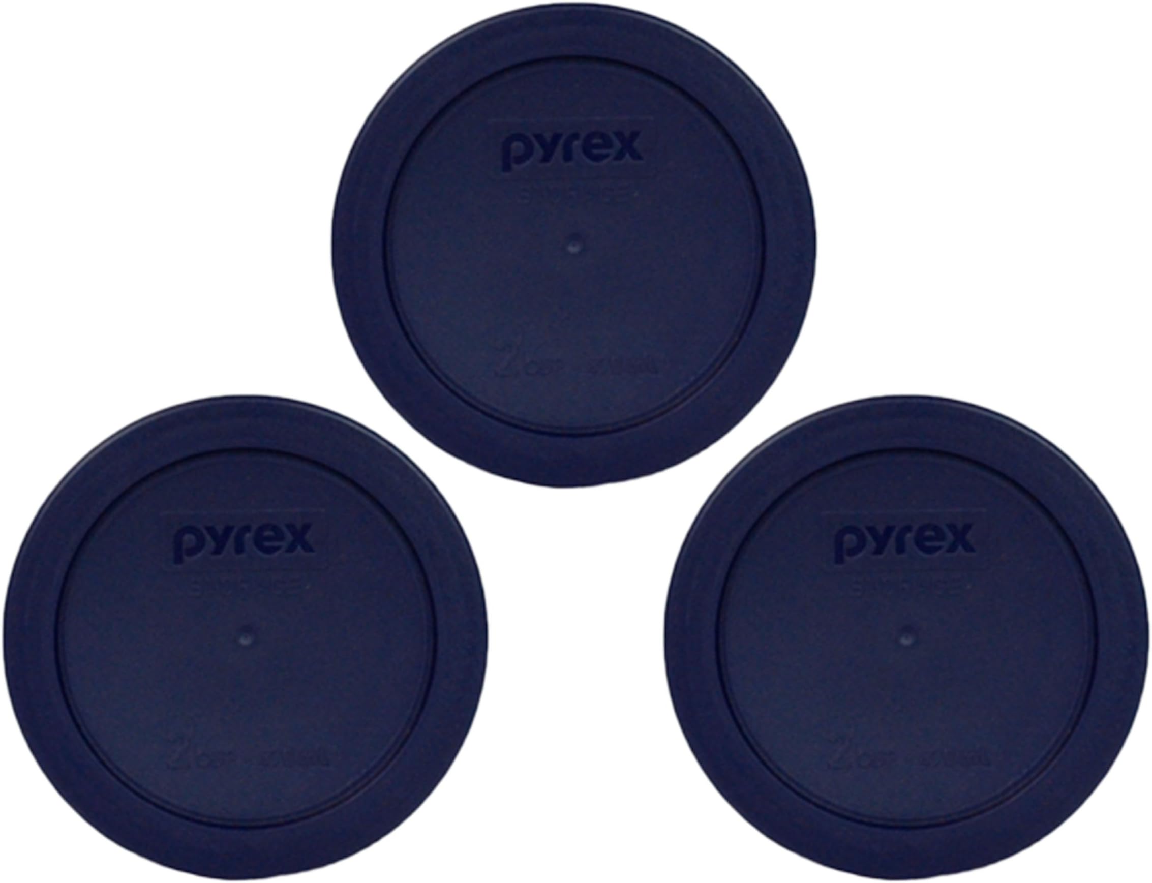 Blue 2 Cup Round Storage Cover #7200-PC for Glass Bowls 3-Pack
