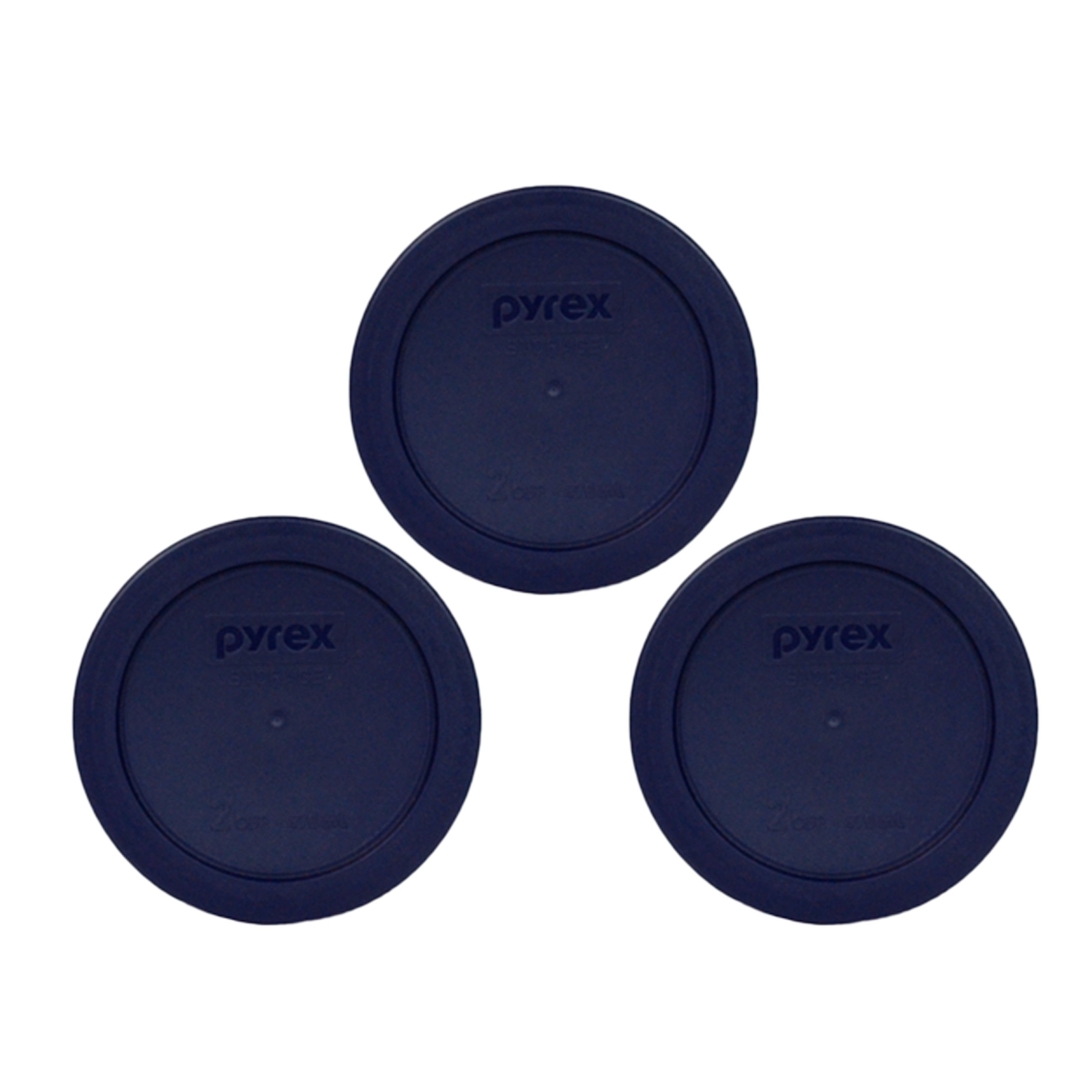 Blue 2 Cup Round Storage Cover #7200-PC for Glass Bowls 3-Pack