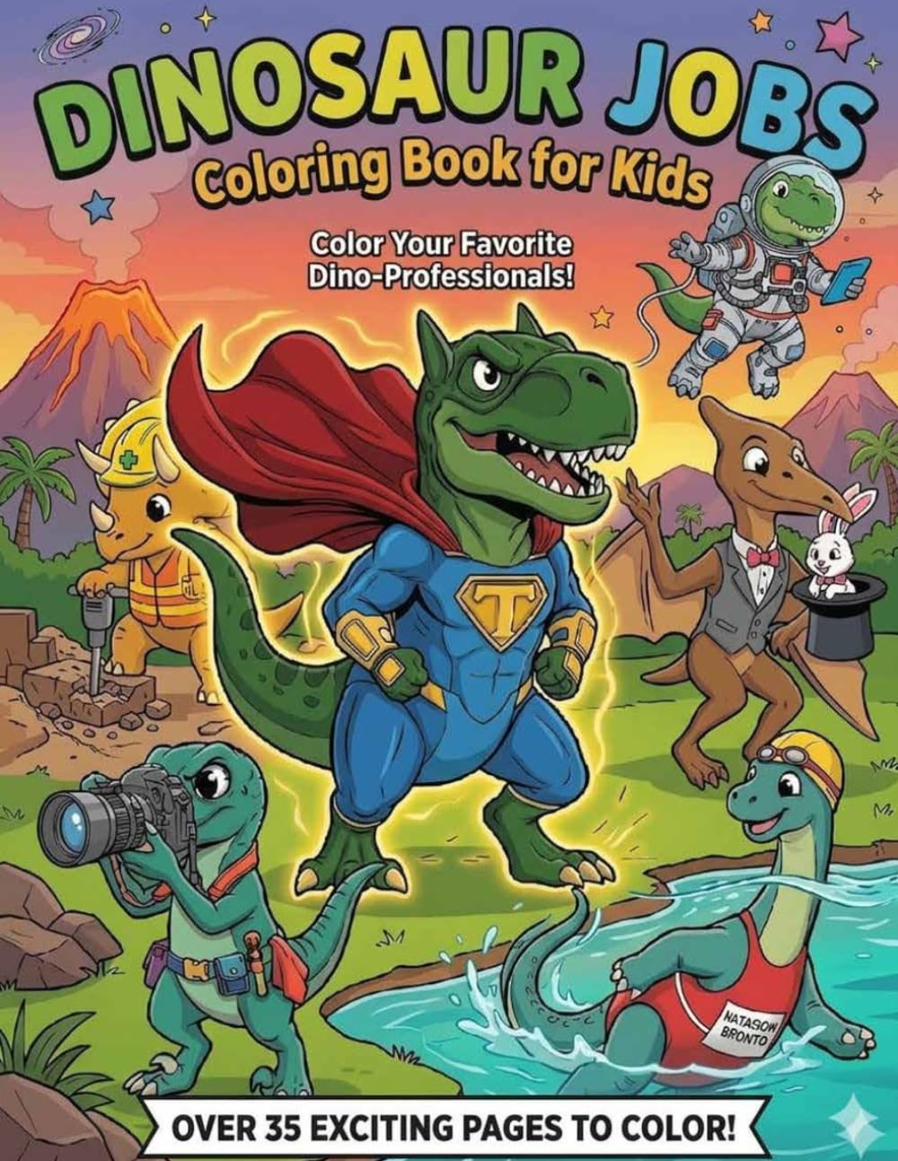 Dinosaur Jobs Coloring Book for Kids