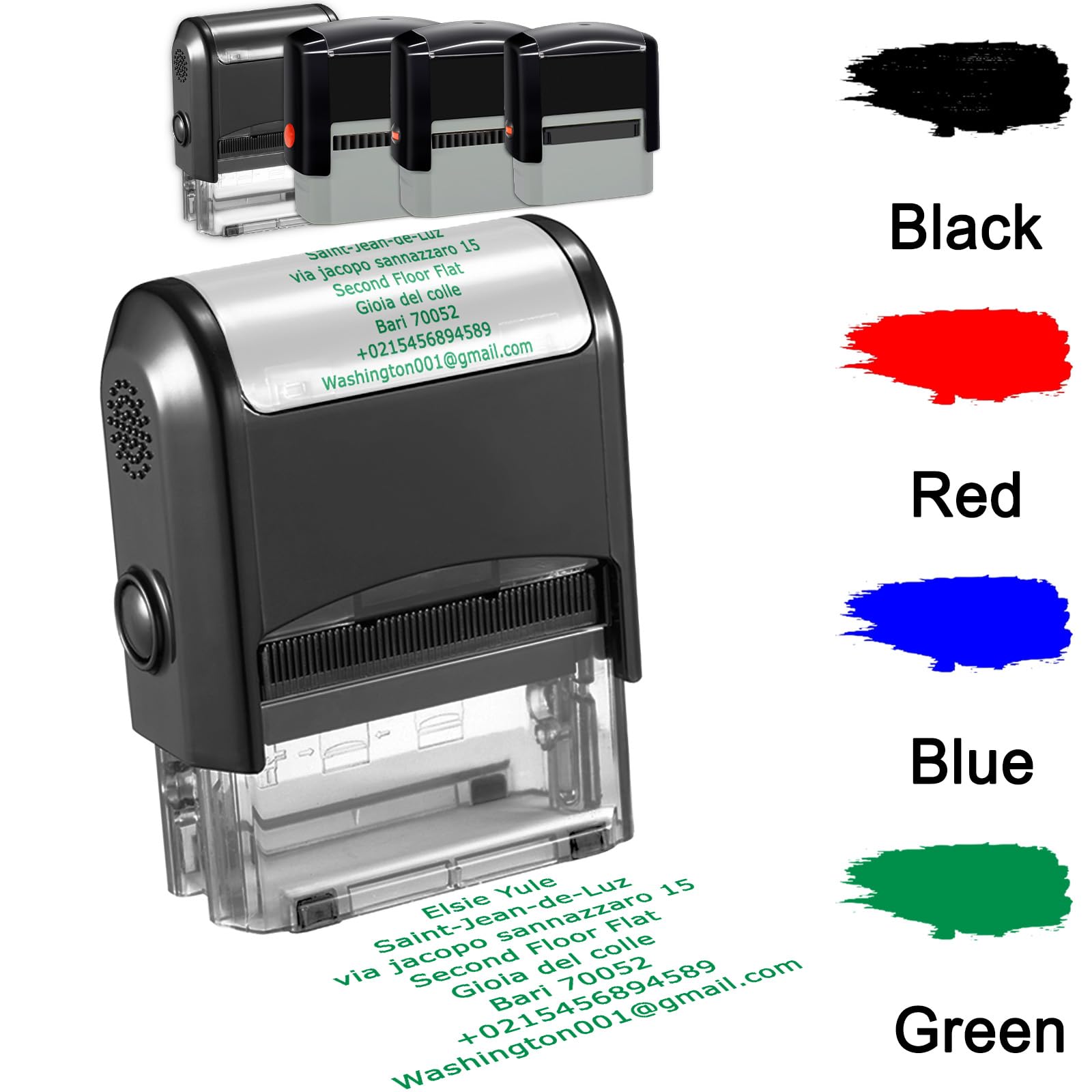 Personalised Stamp Self Inking Custom Address Book Signature Name Letter Logo Stamps Return Address Stamp for Business Office Teacher Wedding,8lines Style