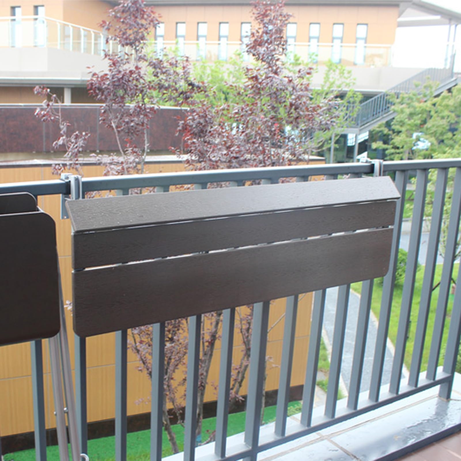 Table de balcon suspendue réglable en hauteur et pliante de 80cm pour terrasse