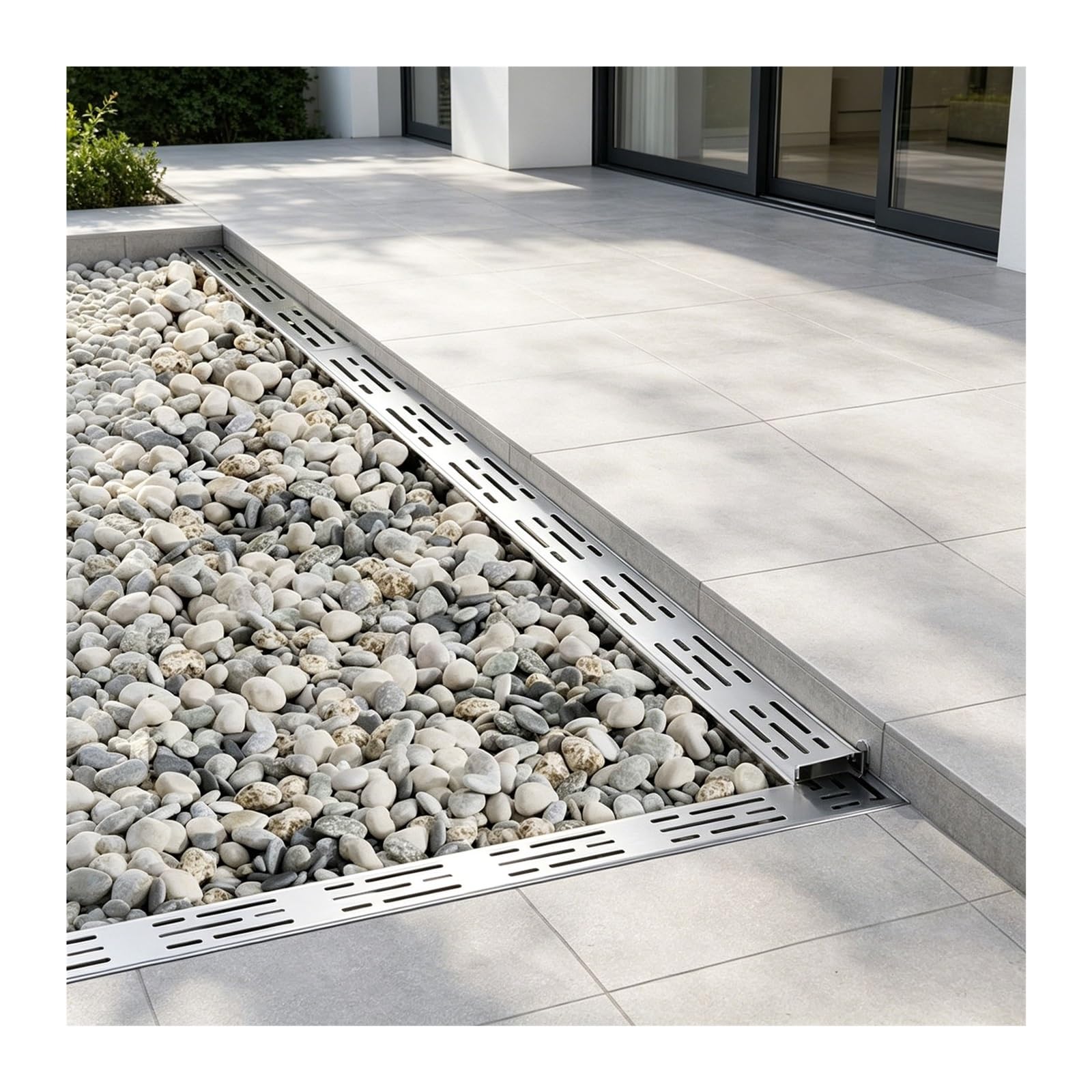 Kit De Drenaje De Zanja De Acero Inoxidable, Canal De Drenaje Extraíble Y Rejillas, Rejilla Desviadora For Patio, Terraza, Baño, Jardín, Acera, Drenaje De Piso Delgado(100x10x6cm)