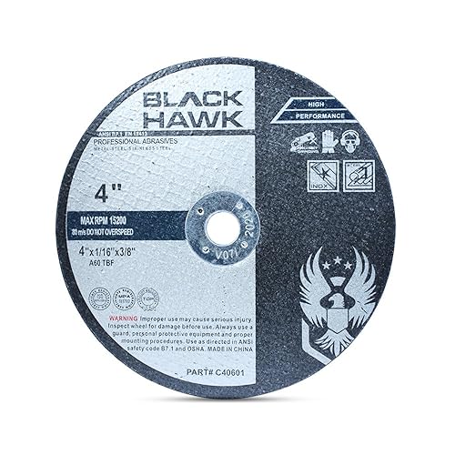 BHA Ruedas cortadas de metal y acero inoxidable para amoladoras de troquel, 4 "x 1/16" x 3/8" - Paquete de 25