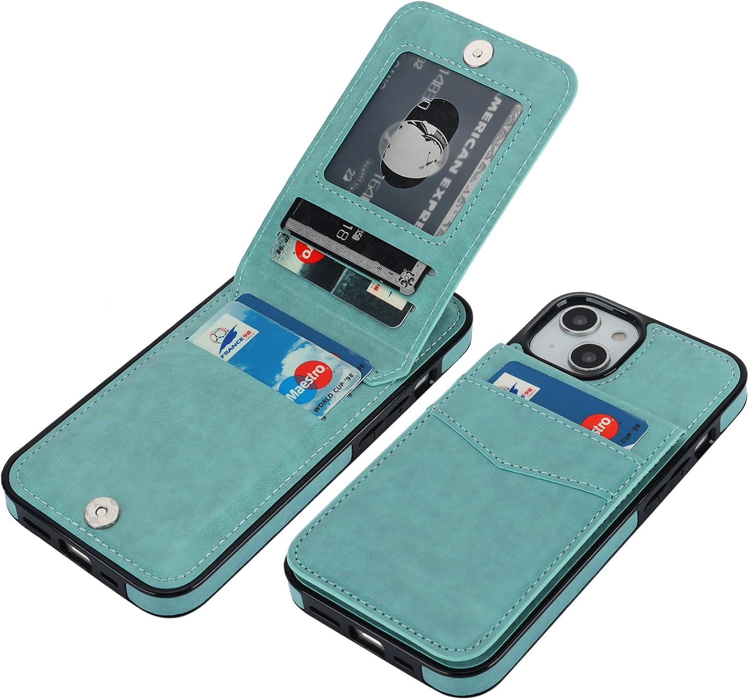KIHUWEY Compatible with iPhone 14 Case Wallet with Credit