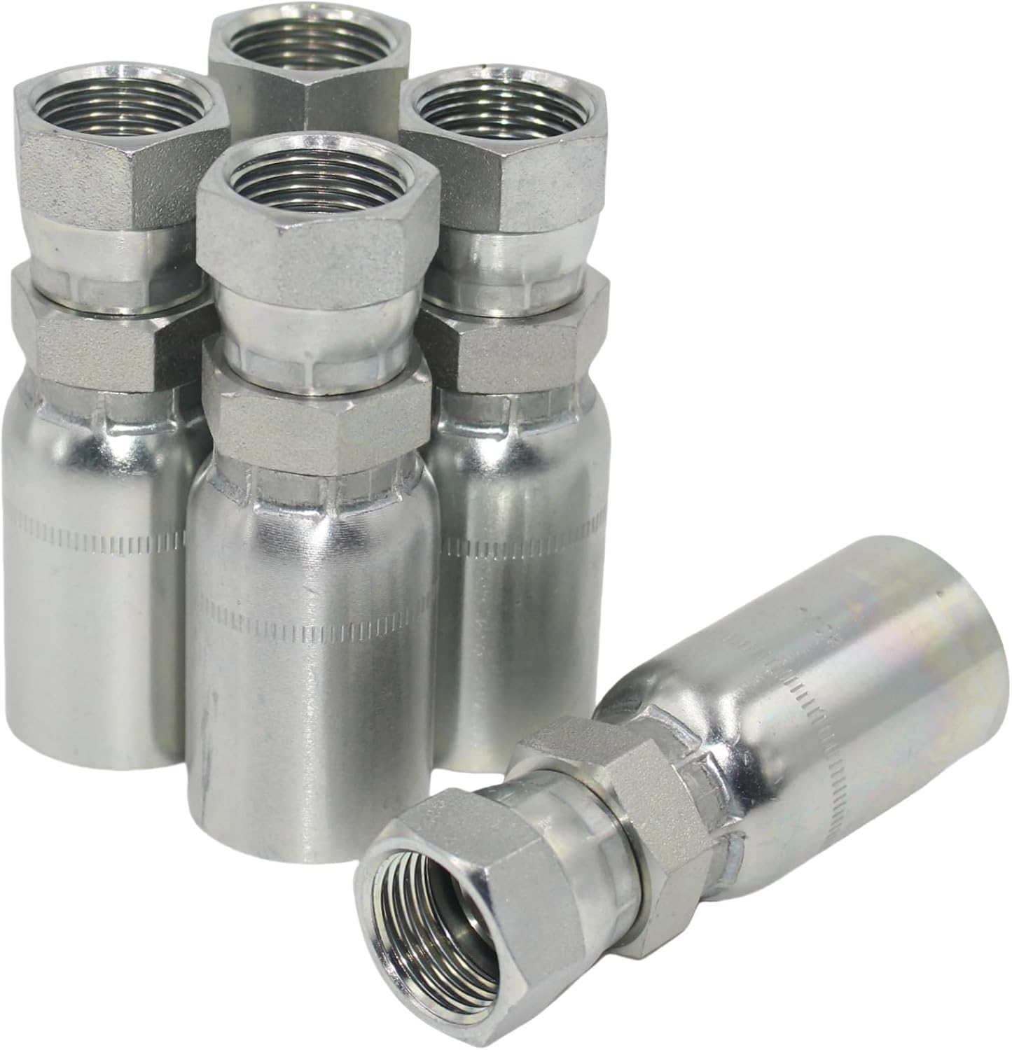 (5-PCS) L-FJX-16-16 1'' ID Hose x 1'' 37° Female Hydraulic Hose End Swivel Crimp Fitting Hydraulic Hose Fitting