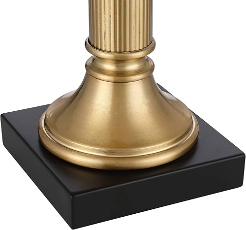 Miniatura 7 de Possini Euro Design Wynne - Juego de 2 lámparas de mesa auxiliares de lujo tradicionales de 30 pulgadas de alto, dos puertos USB, metal dorado, lino