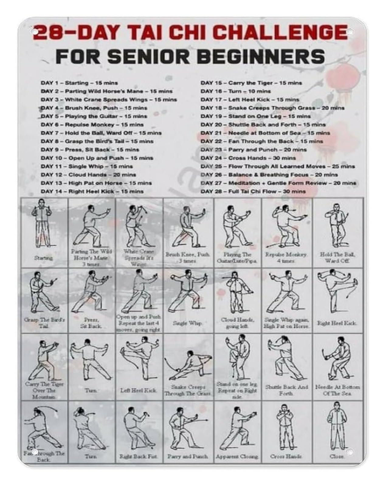 and Progress Aluminum Sign Tai Chi Progression Metal Wall-Art for Wellness Studio Office Waiting Room 8 X 12 inch