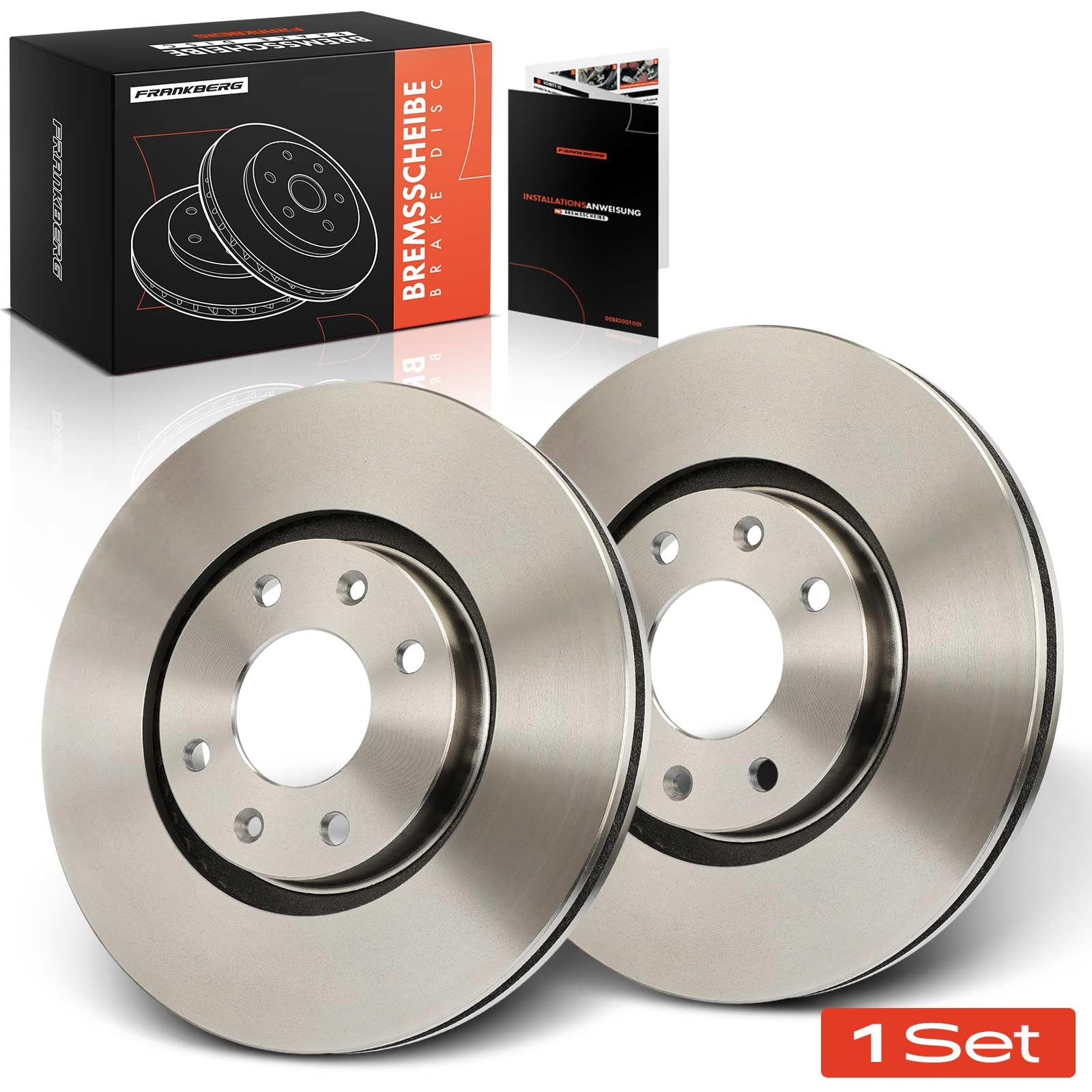 Frankberg 2 dischi freno anteriori ventilati Ø283mm 4246W2 | Compatibile con: Pianale/telaio Partner 5 G, 208 II UB UJ UP UW, Berlingo/Berlingo Primo monovolume GFK GJK MF
