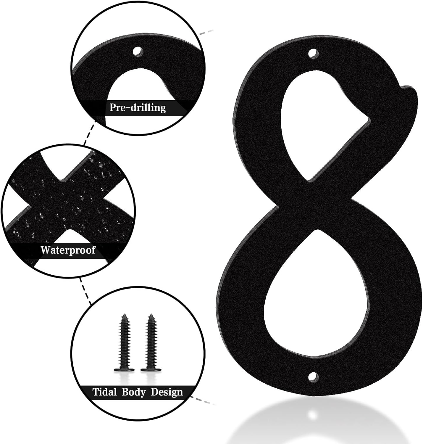3 Inch Black Metal House Numbers, House Address Letters and Numbers for Outdoor Mailbox Signs, Featuring a Modern Design Style Suitable for Both Outdoor and Indoor Use (&)