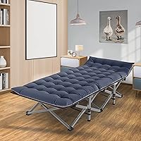 Vista 2 de Barbella Catre plegable para campamento, paquete de 2 catre portátil con colchón, cama plegable para exteriores con bolsa de transporte