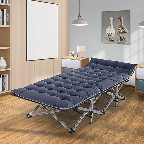 Miniatura 2 de Barbella Catre plegable para campamento, paquete de 2 catre portátil con colchón, cama plegable para exteriores con bolsa de transporte para el