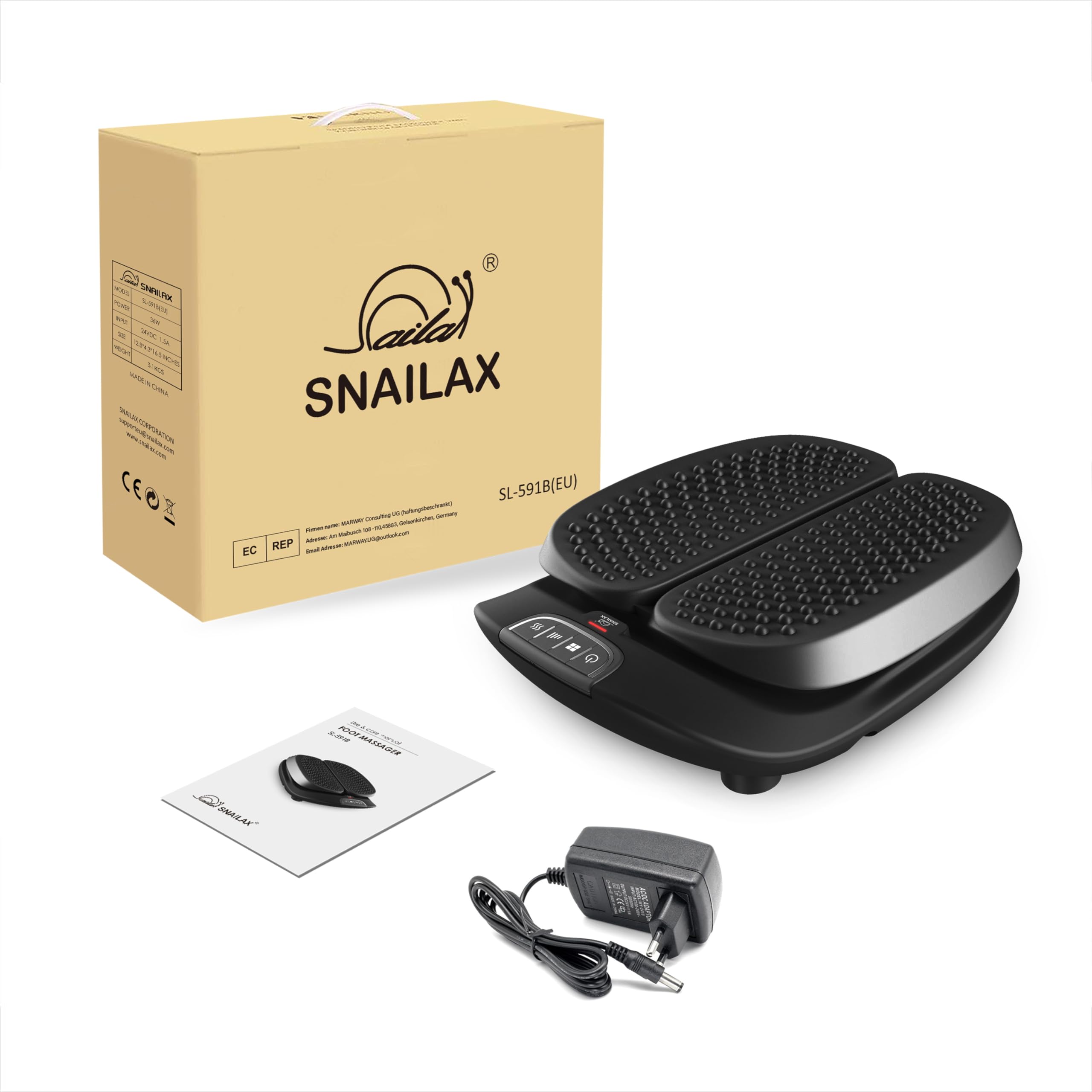 Snailax Massaggiatore per piedi con calore, massaggiatore per piedi con vibrazione, 2 in 1, scaldapiedi con 5 modalità di massaggio, regali calore casa