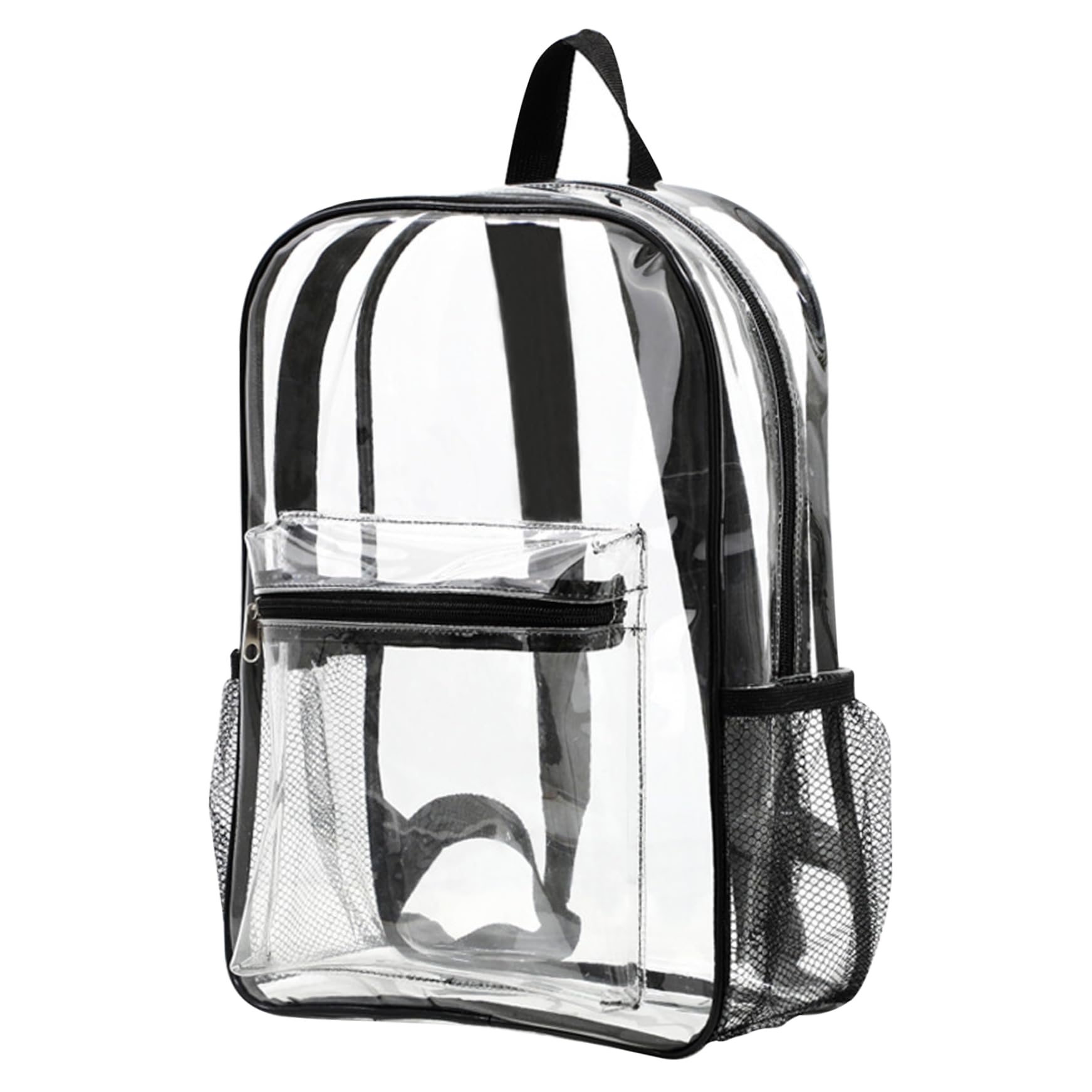 Zaino trasparente Zaino trasparente Bookbag in PVC flessibile Borsa a tasche multiple di capacità con cinghie rinforzate