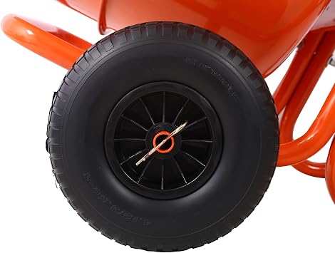 Electric Concrete Mixer 224L 8CU.FT, Orange | Horizontal Wheel Barrow Portable Cement Mixer Machine for Mortar, Stucco and Fodder, 115V/60HZ