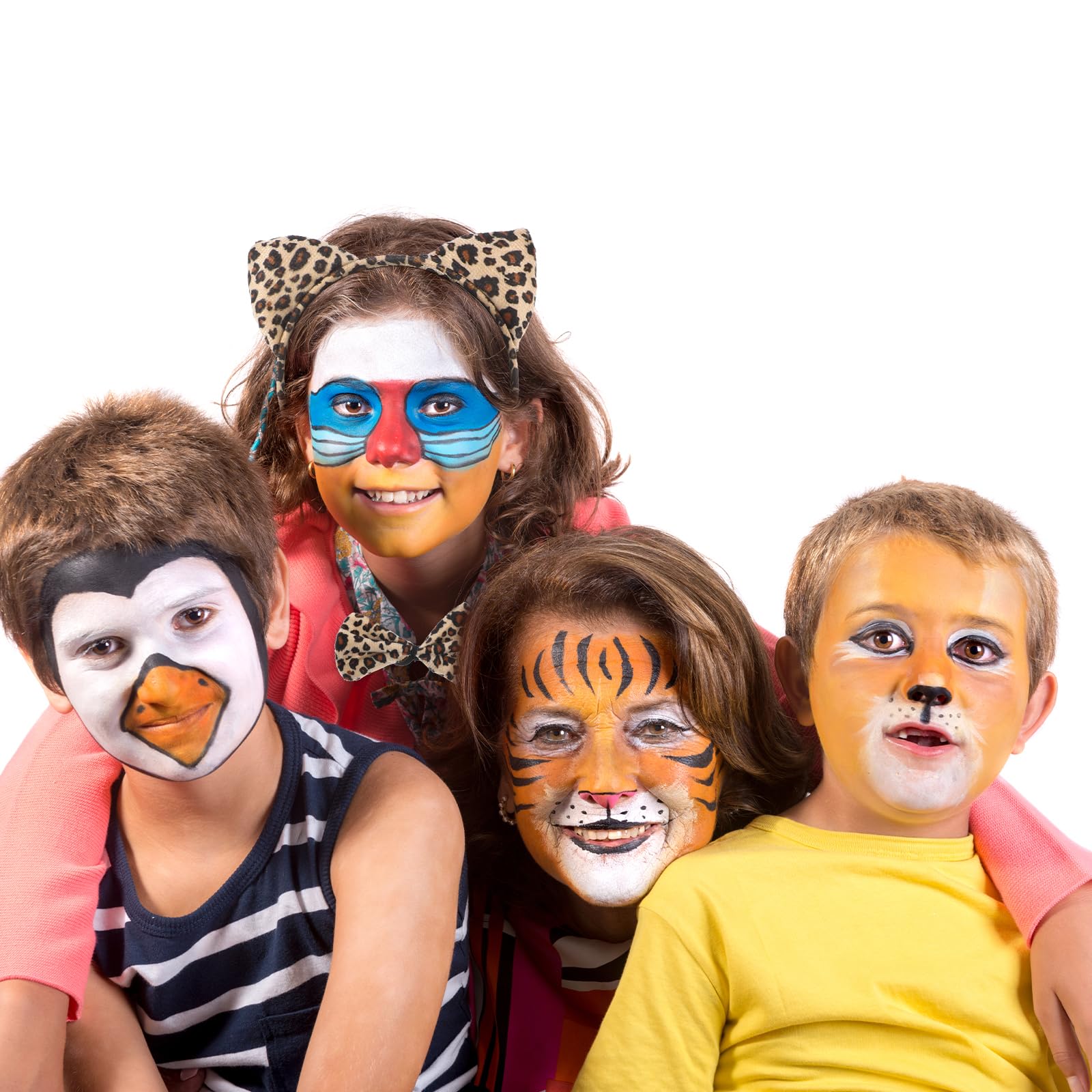 PRETYZOOM Leopard Costume Set, 4pcs Cheetah Ear Headband Cheetah Claw Gloves Leopard Tail and Bow, Cheetah Cat Csotume Props Halloween Party Supplies