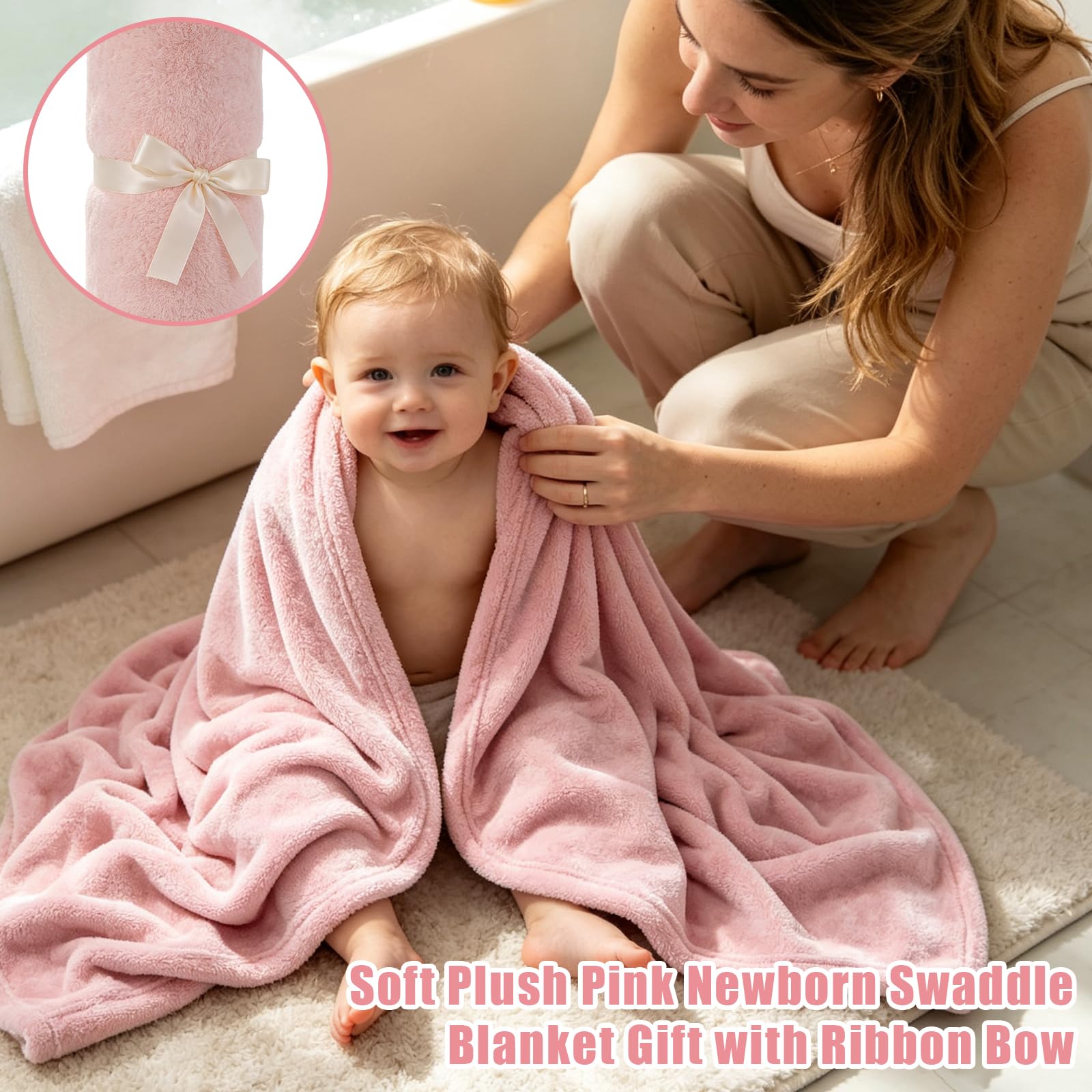 Set Regalo Neonato Femmina 10 Pezzi Regalo Nascita | con Copertina Bebè Peluche Doudou Sonaglio Libro in Tessuto Body Bavaglino e Calzini Perfetto per Baby Shower Battesimo