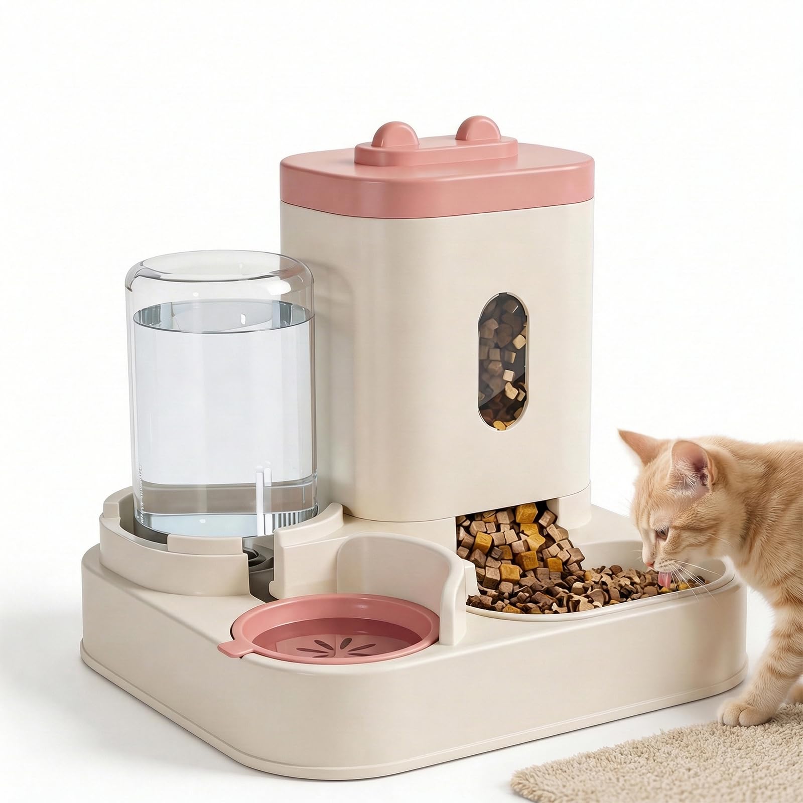 Distributeur automatique 2 en 1 chat pour éviter les oublis de croquettes et d'eau
