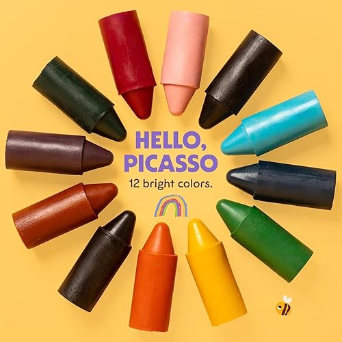 Miniatura 7 de Honeysticks - Ceras de cera de abejas 100 % pura (12 unidades) - Ceras no tóxicas para niños pequeños de 1 a 3 años, seguras para bebés a partir de