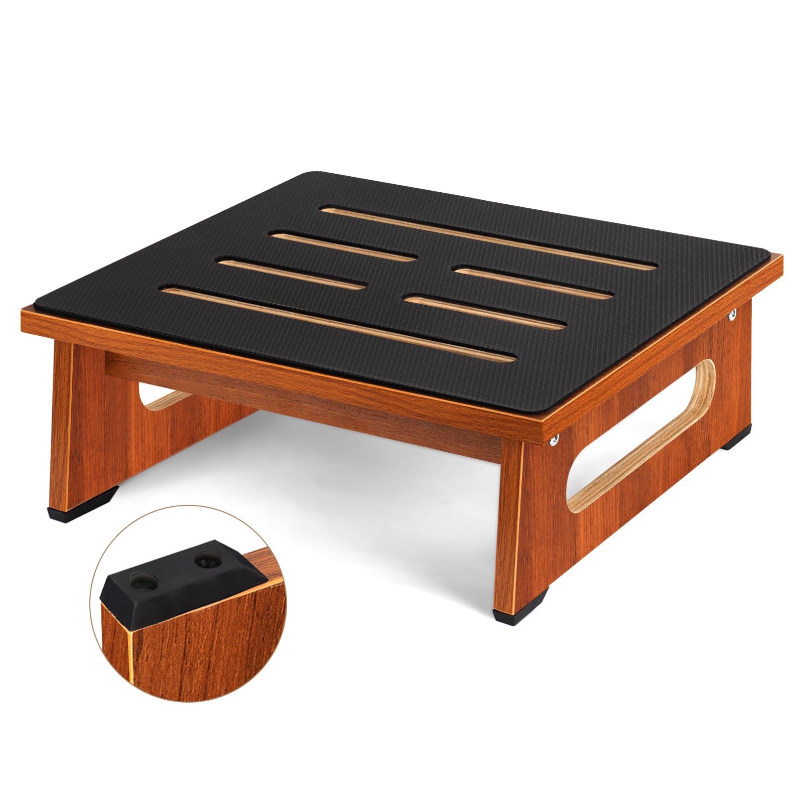 Sgabello In Legno Portatile Antiscivolo - Per Adulti E Anziani, Portata 450lb, Interni/Esterni - Foto 7