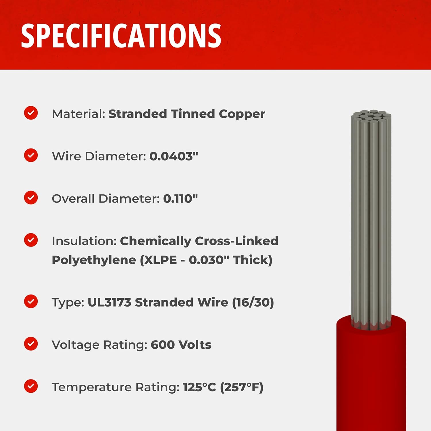 18 AWG Gauge UL3173 Stranded Hook Up Wire, 600V, 0.110" Diameter, Blue, 500 ft Length