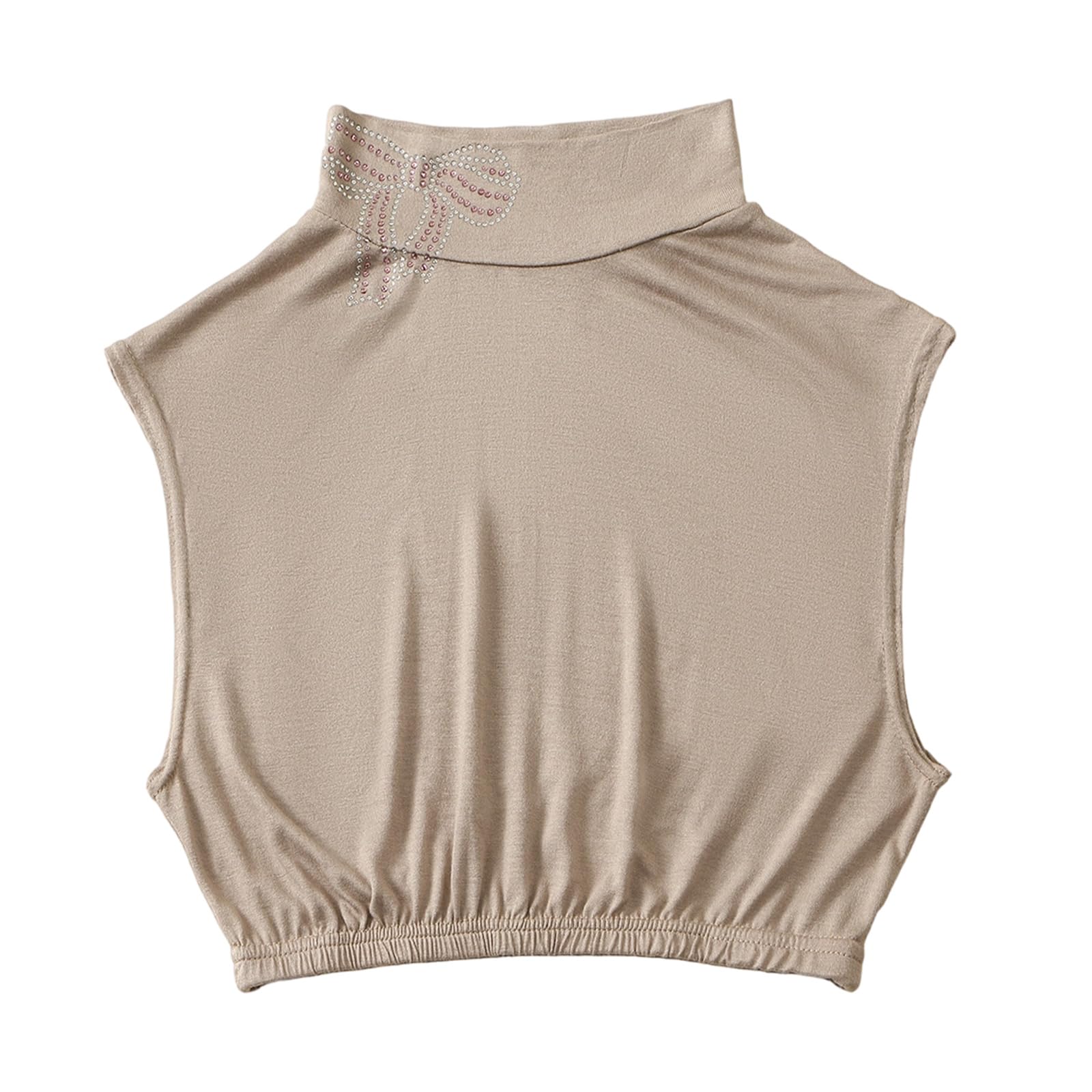 MICFENY Breathable Soft Fabric Faux Collar With Sparkling Crystal for Daily Wear and Special Occasion