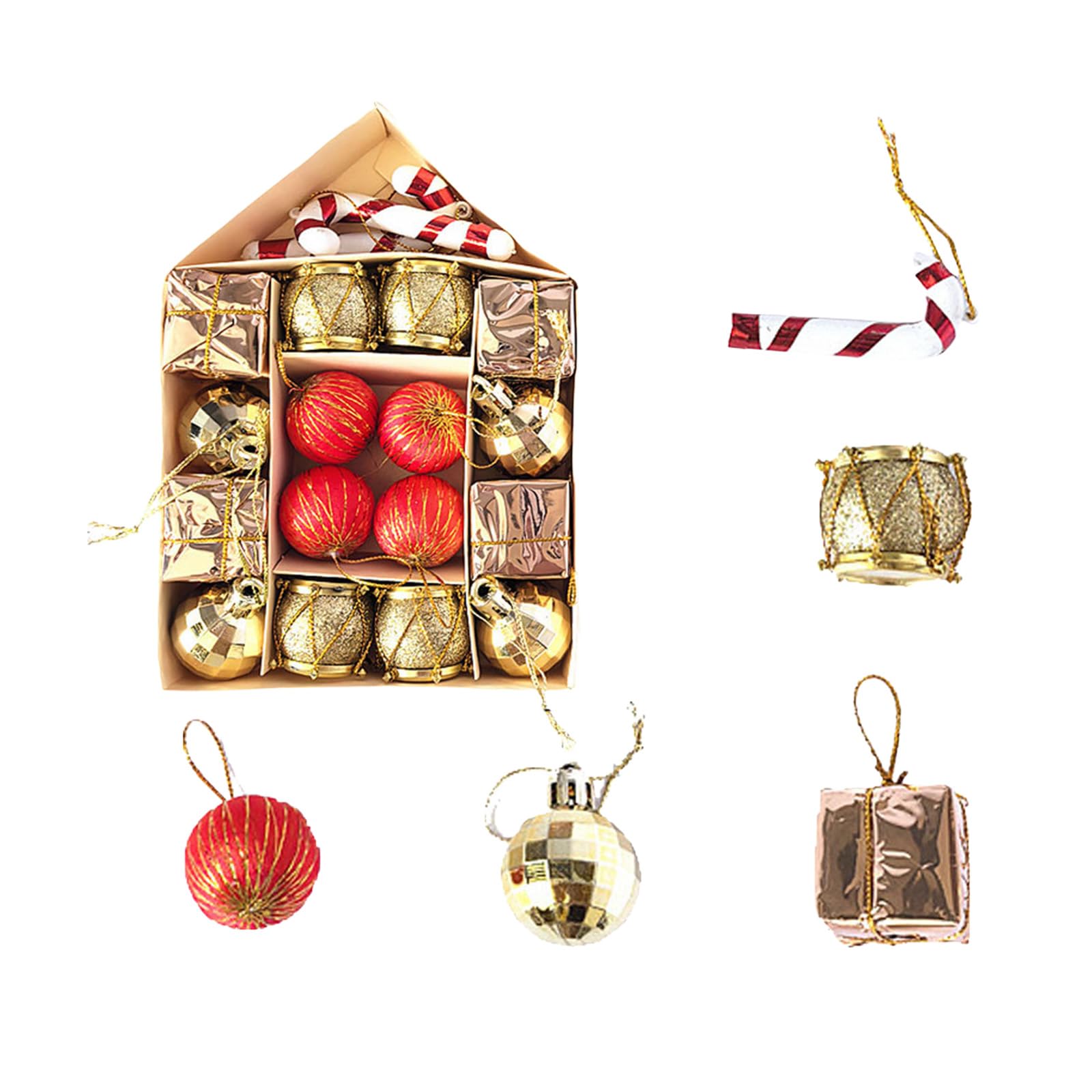 20PCS Celebratory Strong Christmas Decorations Assorted Designs Suspended Ornamentation for Firepit Window Wall Celebratory Home Deck Ornamentation