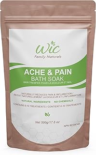 WIC Family Naturals Ache & Pain Bath Salts, 10 Treatments Per Bag - Muscle & Joint Pain Relief Mineral Bath Salts w/Essential Oils & MSM (Ache & Pain)