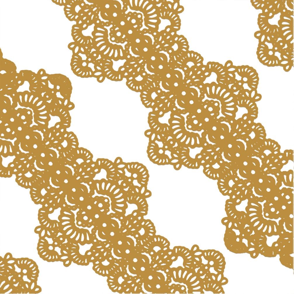 Large Pre-Made Ready to Use Edible Cake Lace Art Nouveau Style Applique Golden 14-inch 10-Piece Set