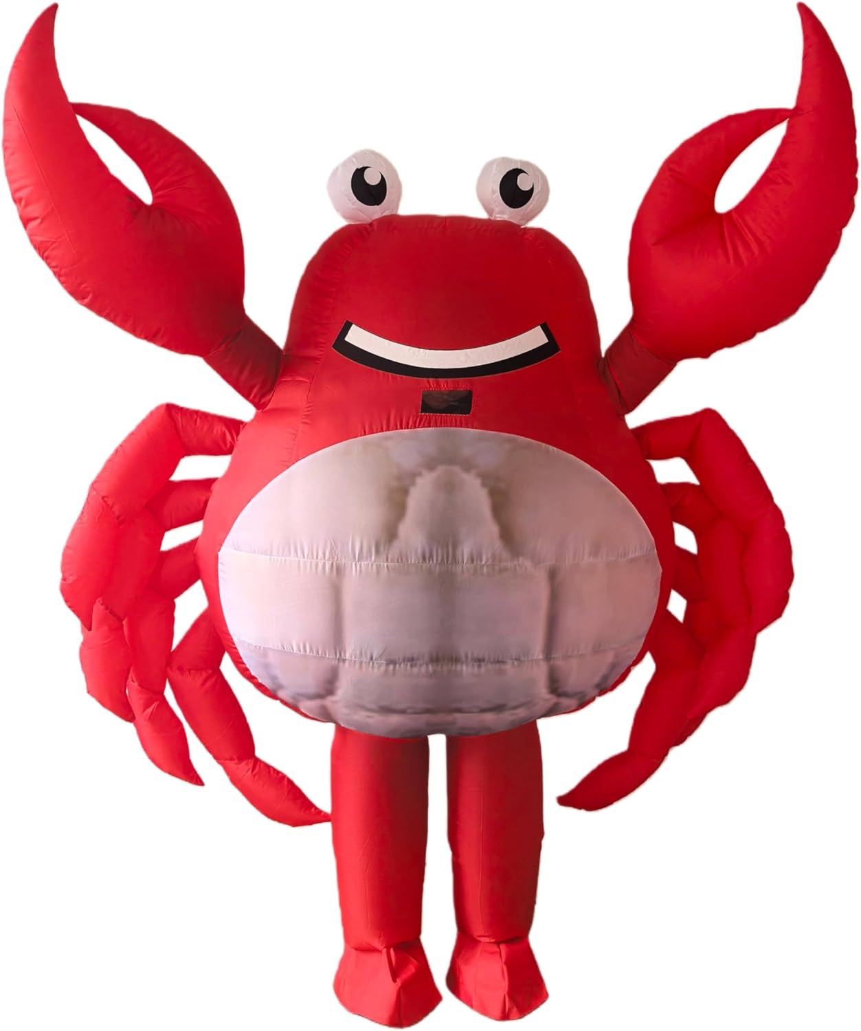 Adult Inflatable Crab Costume, Red Polyester Full Body Mascot Outfit, Unisex Carnival Animal Theme Costume