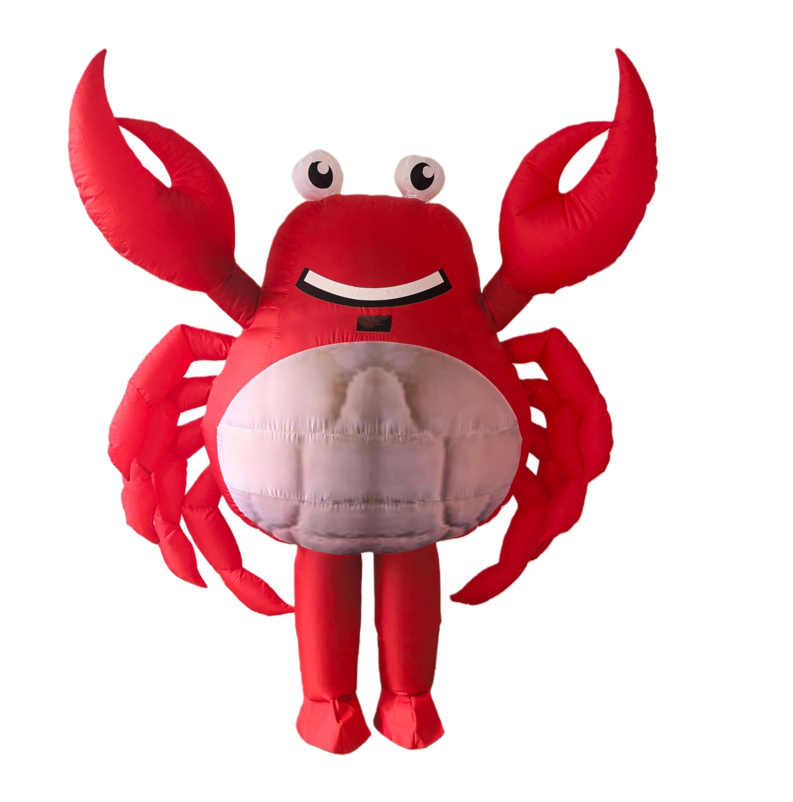 Disfraz inflable de cangrejo para adultos, disfraz de mascota de cuerpo completo de poliéster rojo, disfraz unisex de carnaval con temática de animales