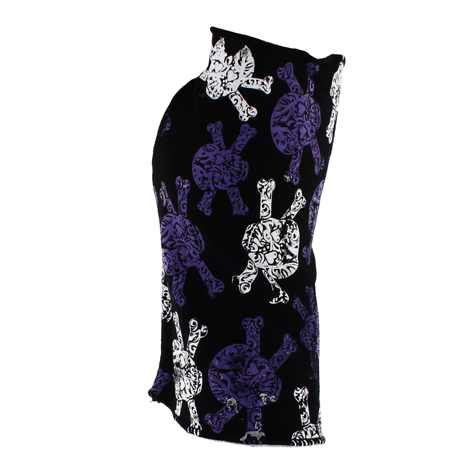 Zac's Alter Ego Black Short Fingerless Gloves with Skull & Crossbones
