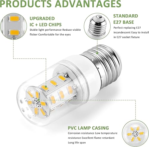 Miniatura 2 de MIFLUS Bombilla LED para refrigerador 5304511738 kei d34l Bombilla LED para refrigerador (3.5W 85V-265V Luz cálida) Bombilla de luz para