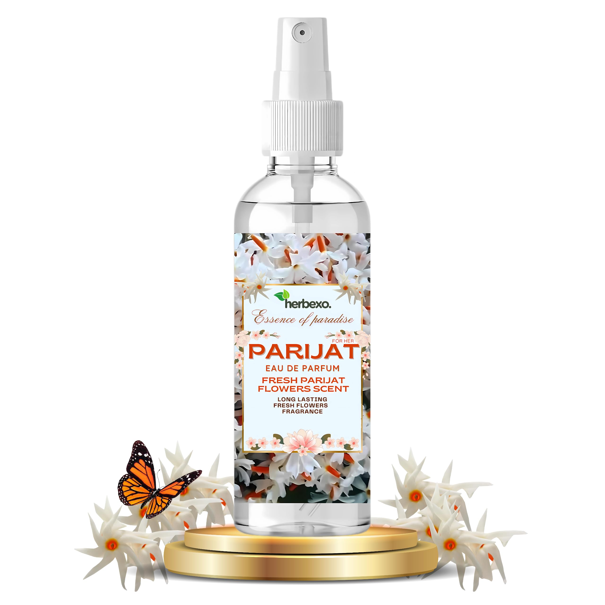 Parijat Eau de Parfum | Pure Night Jasmine EDP by Herbexo | Long Lasting Floral Perfume Spray for Women | Refreshing, Elegant Fragrance for Everyday Wear & Special Occasions-image-0