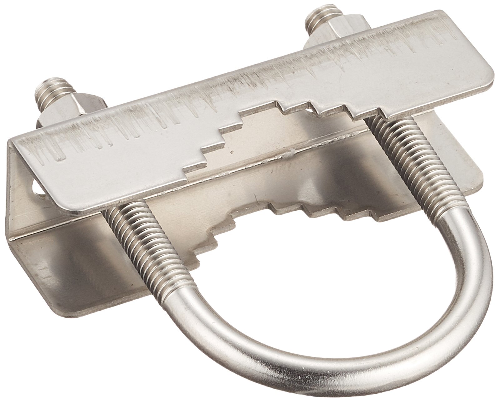 ナテック(Natec) Uボルト-コノ字金具セット(2個) M6 φ10～35 オールステンレス製 US35 アンテナ取付金具 固定金具 Uクランプ コの字型金具
