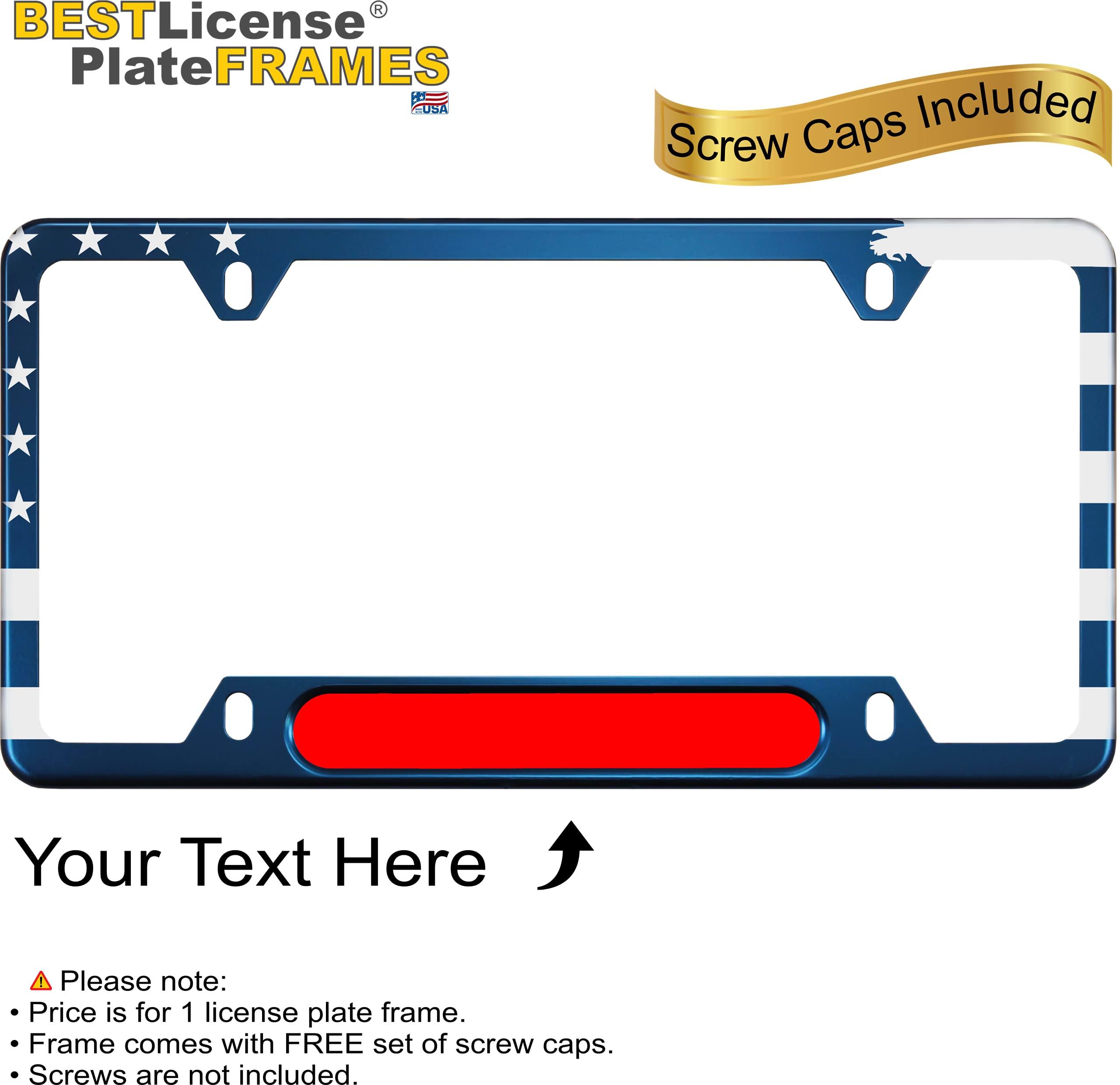 USA Patriotic | American Flag Custom Personalized Anodized Aluminum Thin Top | - Picture 23 of 133