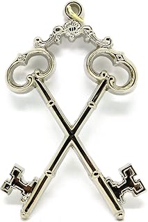 Masonic Collar Jewel Treasurer SILVER PLATED Freemason Mason 3"