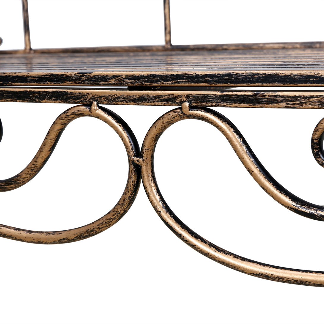 Banc Exterieur Jardin Metal, Banc Vintage, Canape Jardin 2 Places, 133 * 49 * 90 cm
