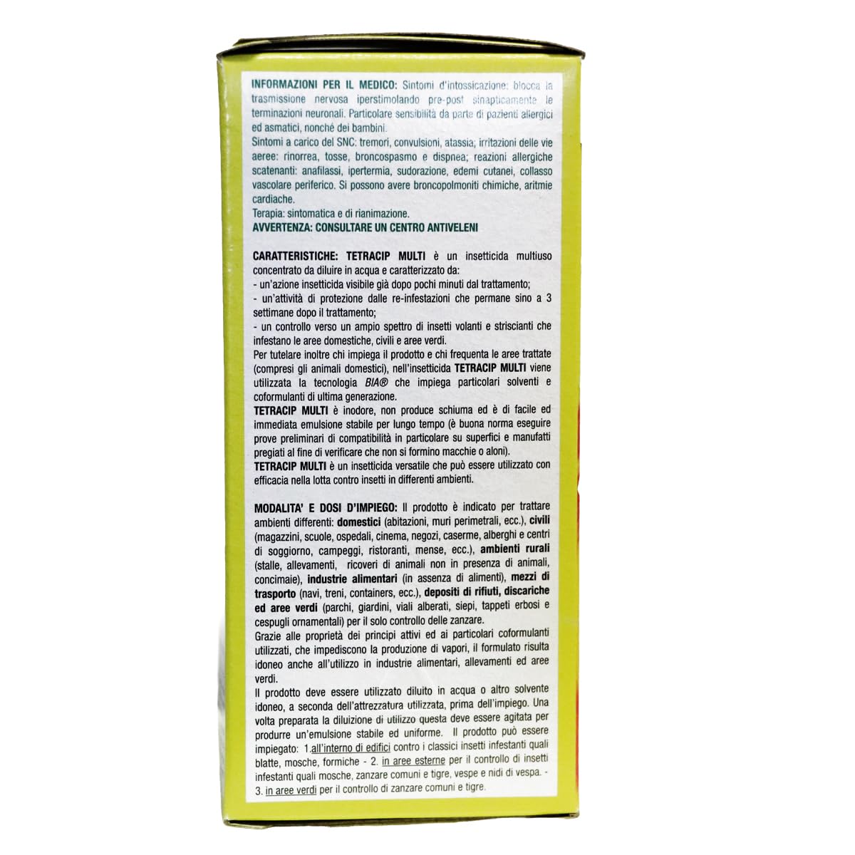 Zapi Garden | Tetracip Multi - Insetticida Multi Insetto, Concentrato Contro Mosche, Zanzare, Blatte, Formiche, Vespe e Nidi, da Esterno, 250ml