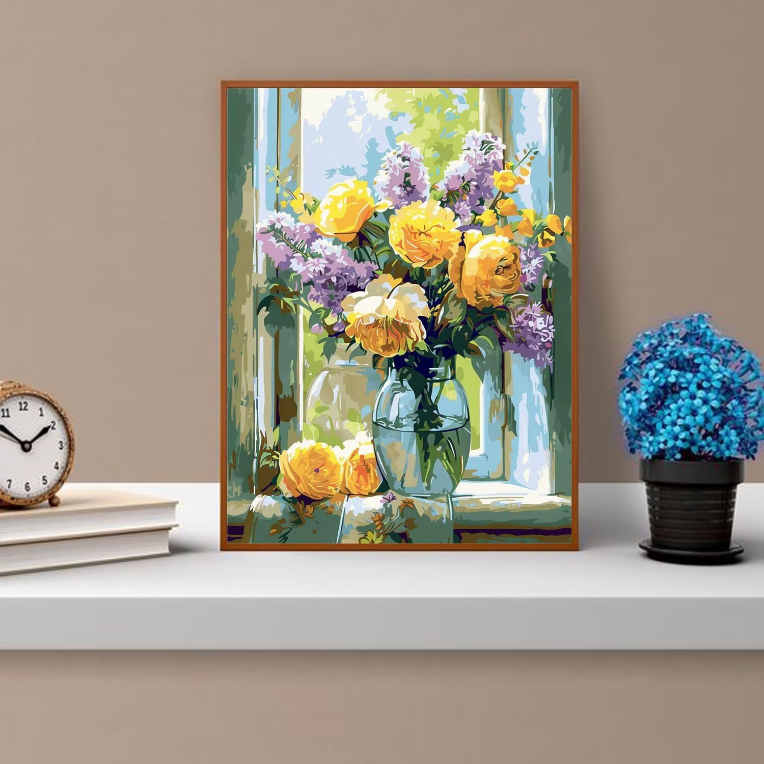 Dipingere con i Numeri Adulti Autunno, Fiori Dipingere con i Numeri Bambini DIY Kit, Set Premium con Pennelli, Decorazione Casa & Creativo Regalo di Compleanno, Attività di Tempo libero 70x95cm z-356