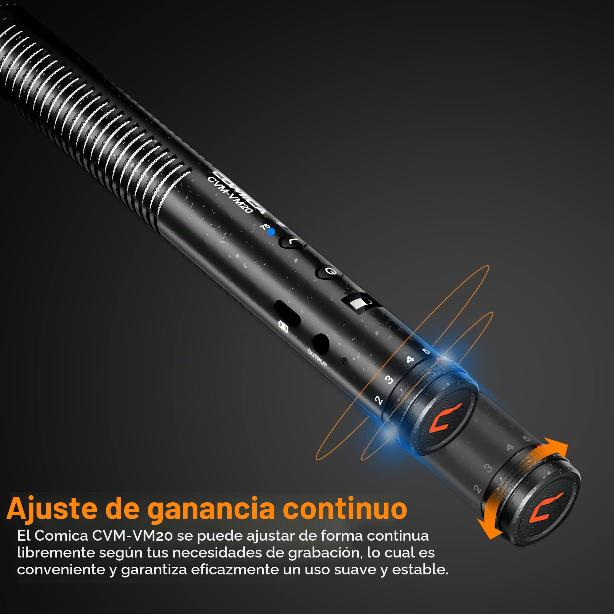 COMICA Video Micrófono, VM20 Cámaras Micrófono con OLED Display & Shock Mount & 3.5mm TRS/TRRS Cable, Micrófono Condensador Super-Cardioide para Cámaras DSLR Sony/Canon/Nikon/iPhone/Smartphone
