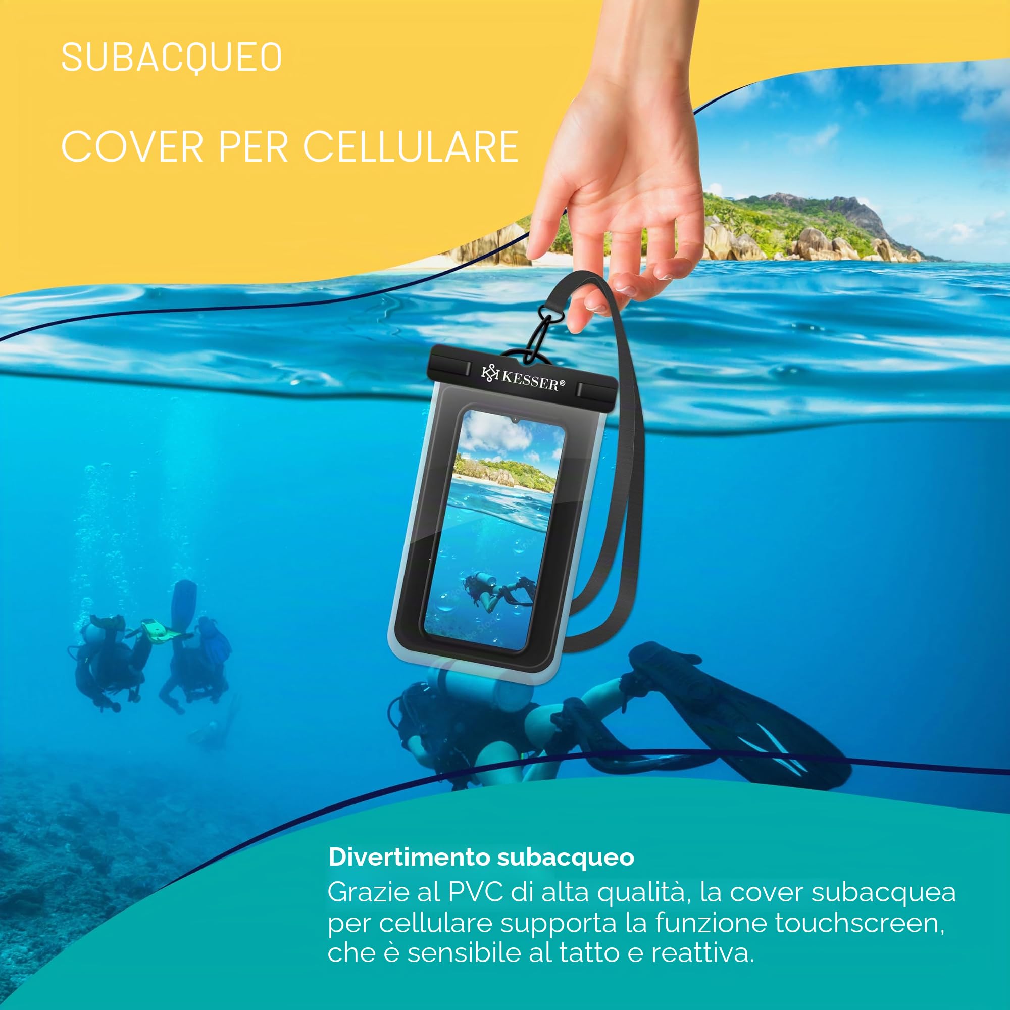 KESSER® Lettino da spiaggia pieghevole con schienale regolabile – Lettino da spiaggia pieghevole con tracolla e borsa, portata massima 130 kg – Lettino prendisole per spiaggia, giardino e terrazza
